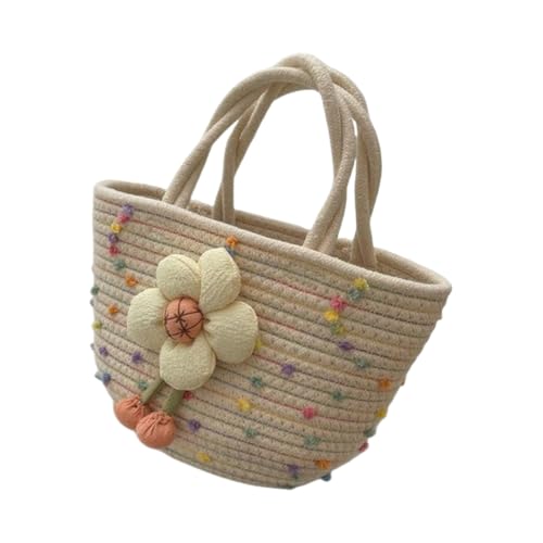 JinweiS Damen Strohtasche mit großer Kapazität, Schultertasche für Sommer, Strandurlaub, schickes Webdesign, 28 x 11 x 15 cm, Weiß A von JinweiS