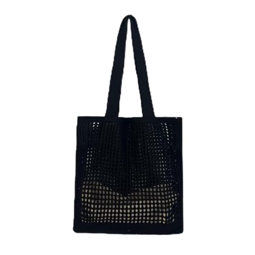 JinweiS Damen Strohtasche mit großer Kapazität, Schultertasche für Sommer, Strandurlaub, schickes Webdesign, 33 x 2 x 35 cm, Schwarz JinweiS Damen Strohtasche mit großer Kapazität, Schultertasche für Sommer, Strandurlaub, schickes Webdesign, 33 x 2 x 35 cm, Schwarz von JinweiS