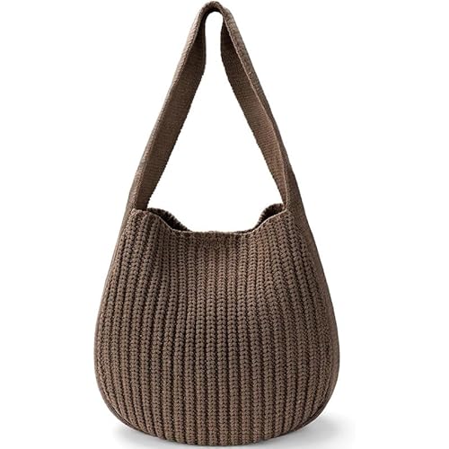 JinweiS Damen Strohtasche mit großer Kapazität, Schultertasche für Sommer, Strandurlaub, schickes Webdesign, 33 x 5 x 32 cm, Dunkelbraun JinweiS Damen Strohtasche mit großer Kapazität, Schultertasche für Sommer, Strandurlaub, schickes Webdesign, 33 x 5 x 32 cm, Dunkelbraun von JinweiS