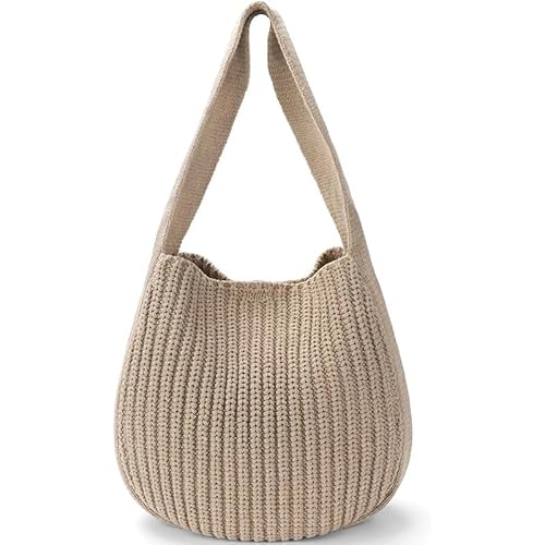 JinweiS Damen Strohtasche mit großer Kapazität, Schultertasche für Sommer, Strandurlaub, schickes Webdesign, 33 x 5 x 32 cm, Khaki JinweiS Damen Strohtasche mit großer Kapazität, Schultertasche für Sommer, Strandurlaub, schickes Webdesign, 33 x 5 x 32 cm, Khaki von JinweiS