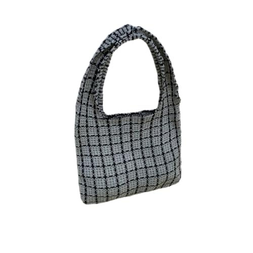 JinweiS Damen Strohtasche mit großer Kapazität, Schultertasche für Sommer, Strandurlaub, schickes Webdesign, 35,5 x 1 x 36 cm, Grau von JinweiS