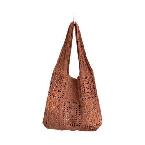 JinweiS Damen Strohtasche mit großer Kapazität, Schultertasche für Sommer, Strandurlaub, schickes Webdesign, 36,1 x 2 x 32 cm, Braun JinweiS Damen Strohtasche mit großer Kapazität, Schultertasche für Sommer, Strandurlaub, schickes Webdesign, 36,1 x 2 x 32 cm, Braun von JinweiS