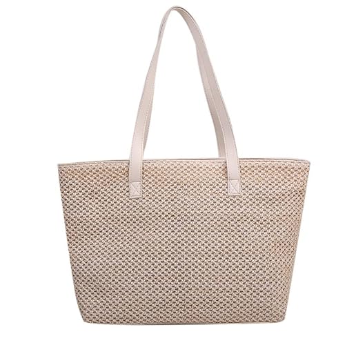 JinweiS Damen Strohtasche mit großer Kapazität, Schultertasche für Sommer, Strandurlaub, schickes Webdesign, 40,5 x 13 x 25,5 cm, Weiß C JinweiS Damen Strohtasche mit großer Kapazität, Schultertasche für Sommer, Strandurlaub, schickes Webdesign, 40,5 x 13 x 25,5 cm, Weiß C von JinweiS