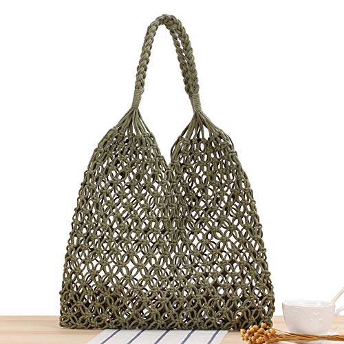 JinweiS Damen Strohtasche mit großer Kapazität, Schultertasche für Sommer, Strandurlaub, schickes Webdesign, 44 x 1 x 38 cm, Grün JinweiS Damen Strohtasche mit großer Kapazität, Schultertasche für Sommer, Strandurlaub, schickes Webdesign, 44 x 1 x 38 cm, Grün von JinweiS
