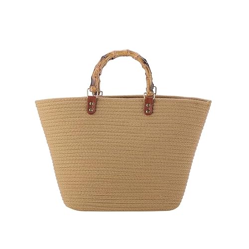 JinweiS Damen Strohtasche mit großer Kapazität, Schultertasche für Sommer, Strandurlaub, schickes Webdesign, 44 x 9 x 28 cm von JinweiS