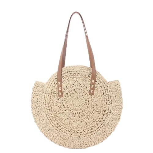 JinweiS Damen Strohtasche mit großer Kapazität, Schultertasche für Sommer, Strandurlaub, schickes Webdesign, 45 x 2 x 40 cm, B von JinweiS