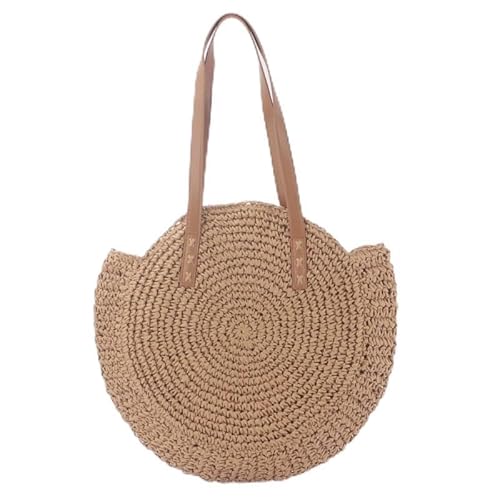 JinweiS Damen Strohtasche mit großer Kapazität, Schultertasche für Sommer, Strandurlaub, schickes Webdesign, 45 x 2 x 40 cm von JinweiS