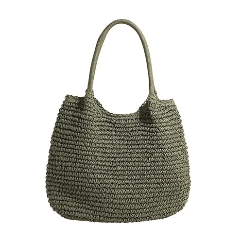 JinweiS Damen Strohtasche mit großer Kapazität, Schultertasche für Sommer, Strandurlaub, schickes Webdesign, 47 x 2 x 37 cm, Grün JinweiS Damen Strohtasche mit großer Kapazität, Schultertasche für Sommer, Strandurlaub, schickes Webdesign, 47 x 2 x 37 cm, Grün von JinweiS