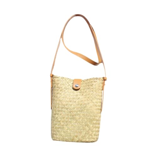 JinweiS Damen-Umhängetasche aus französischem Bast, handgewebt, Stroh, klein und einzigartig, für Handy und Münzen, Urlaubsstil, Schultertasche 14 x 8 x 20 cm, Primärfarbe JinweiS Damen-Umhängetasche aus französischem Bast, handgewebt, Stroh, klein und einzigartig, für Handy und Münzen, Urlaubsstil, Schultertasche 14 x 8 x 20 cm, Primärfarbe von JinweiS