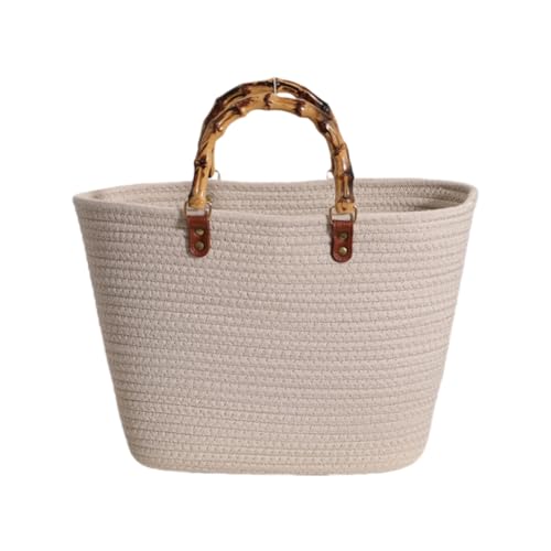 JinweiS Gewebte Schultertasche und Kosmetiktasche für Damen, Sommer-Strand-Stil, 17,323.5411.02 cm, Off-White JinweiS Gewebte Schultertasche und Kosmetiktasche für Damen, Sommer-Strand-Stil, 17,323.5411.02 cm, Off-White von JinweiS