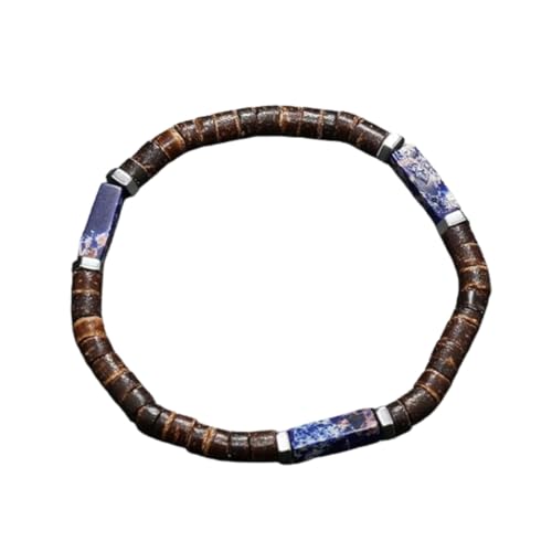 JinweiS Handgefertigtes Kokosnussschalen-Perlenarmband zum Stapeln, handgefertigtes geflochtenes gewebtes verstellbares Armband für Damen und Herren, Größe L JinweiS Handgefertigtes Kokosnussschalen-Perlenarmband zum Stapeln, handgefertigtes geflochtenes gewebtes verstellbares Armband für Damen und Herren, Größe L von JinweiS