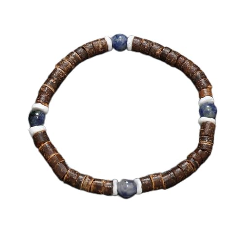 JinweiS Handgefertigtes Kokosnussschalen-Perlenarmband zum Stapeln, handgefertigtes geflochtenes gewebtes verstellbares Armband für Damen und Herren JinweiS Handgefertigtes Kokosnussschalen-Perlenarmband zum Stapeln, handgefertigtes geflochtenes gewebtes verstellbares Armband für Damen und Herren von JinweiS