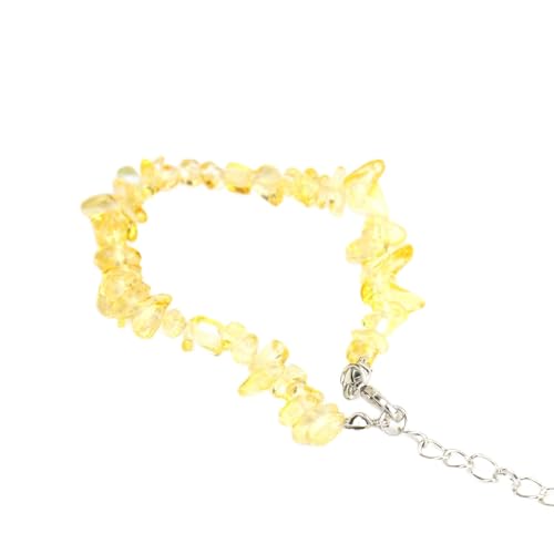 JinweiS Handgefertigtes Perlenarmband, geeignet für Männer und Frauen, Vintage Naturstein Kristall verstellbares Armband (Gelb) von JinweiS
