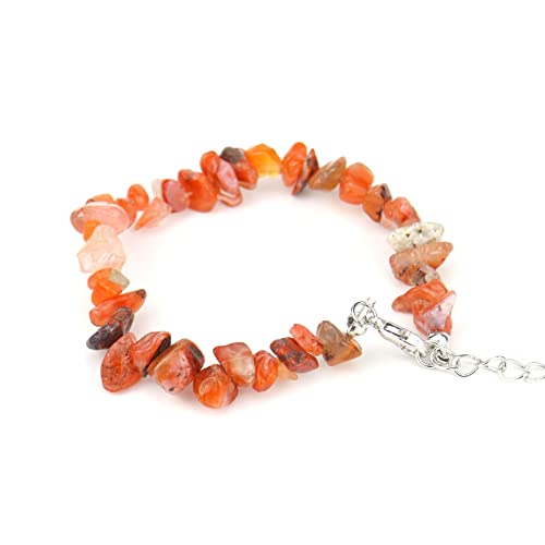 JinweiS Handgefertigtes Perlenarmband, geeignet für Männer und Frauen, Vintage Naturstein Kristall verstellbares Armband (Hellrot) von JinweiS