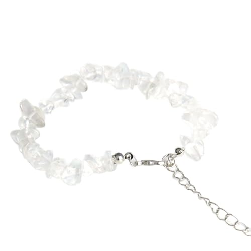 JinweiS Handgefertigtes Perlenarmband, geeignet für Männer und Frauen, Vintage Naturstein Kristall verstellbares Armband (weiß) von JinweiS