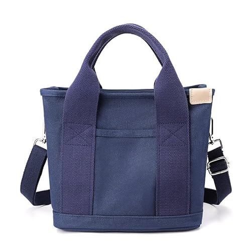 JinweiS Handtasche mit großem Fassungsvermögen, mehrere Taschen, Segeltuch, Umhängetasche, für Damen, handgefertigt, Blau JinweiS Handtasche mit großem Fassungsvermögen, mehrere Taschen, Segeltuch, Umhängetasche, für Damen, handgefertigt, Blau von JinweiS