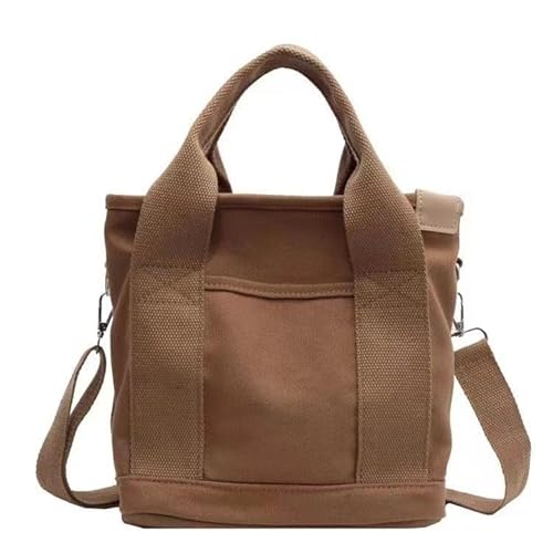 JinweiS Handtasche mit großem Fassungsvermögen, mehrere Taschen, Segeltuch, Umhängetasche, für Damen, handgefertigt, Braun JinweiS Handtasche mit großem Fassungsvermögen, mehrere Taschen, Segeltuch, Umhängetasche, für Damen, handgefertigt, Braun von JinweiS