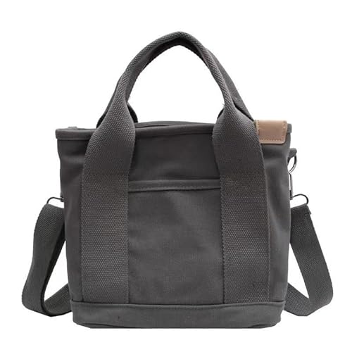 JinweiS Handtasche mit großem Fassungsvermögen, mehrere Taschen, Segeltuch, Umhängetasche, für Damen, handgefertigt, Grau JinweiS Handtasche mit großem Fassungsvermögen, mehrere Taschen, Segeltuch, Umhängetasche, für Damen, handgefertigt, Grau von JinweiS