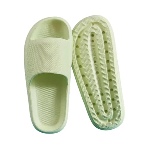 JinweiS Kissen-Hausschuhe für Damen und Herren, rutschfest, schnell trocknend, Bad-Sandalen, ultra gepolstert, dicke Sohle (Größe 40–41, Grün) 01 von JinweiS