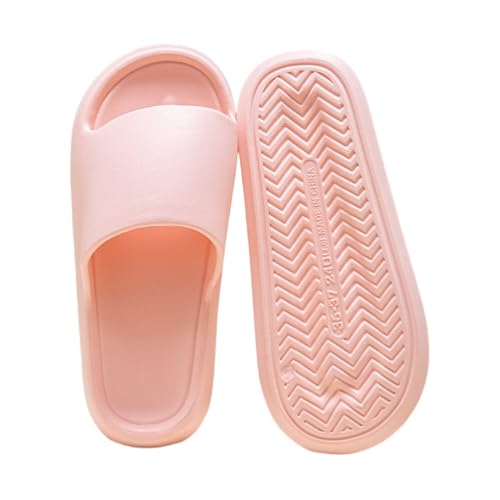 JinweiS Kissen-Hausschuhe für Damen und Herren, rutschfest, schnell trocknend, Bad-Sandalen, ultra gepolstert, dicke Sohle (Größe: 36–37, Rosa) 04 von JinweiS