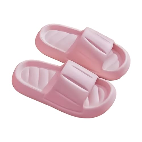JinweiS Kissen-Hausschuhe für Damen und Herren, rutschfest, schnell trocknend, Bad-Sandalen, ultra gepolstert, dicke Sohle (Größe: 40–41, Rosa) 07 von JinweiS