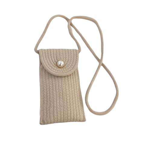 JinweiS Mini-Umhängetasche für Damen, süßes silberfarbenes gewebtes Design, kompakt für Handy, Schulter und Crossbody, vielseitiger Stil, 20 x 3 x 12,5 cm, Beige JinweiS Mini-Umhängetasche für Damen, süßes silberfarbenes gewebtes Design, kompakt für Handy, Schulter und Crossbody, vielseitiger Stil, 20 x 3 x 12,5 cm, Beige von JinweiS