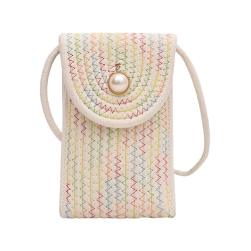 JinweiS Mini-Umhängetasche für Damen, süßes silberfarbenes gewebtes Design, kompakt für Handy, Schulter und Crossbody, vielseitiger Stil, 20 x 3 x 12,5 cm, mehrfarbig JinweiS Mini-Umhängetasche für Damen, süßes silberfarbenes gewebtes Design, kompakt für Handy, Schulter und Crossbody, vielseitiger Stil, 20 x 3 x 12,5 cm, mehrfarbig von JinweiS