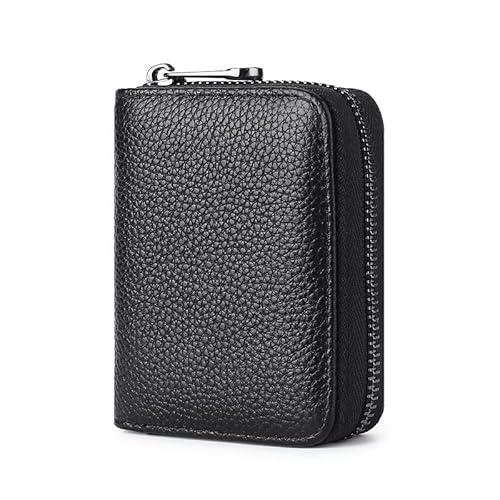 JinweiS RFID Blocking Leather Wallet - 14 Card Slots Accordion Style Zipper Card Case Women Credit Card Holder Large Capacity (Schwarz) von JinweiS