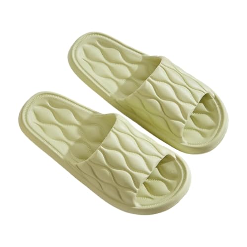 JinweiS Rutschfeste, schnell trocknende Duschpantoffeln für Damen, dicke Sohle, ultraweiches Kissen, Badezimmer-Sandalen, geeignet für Zuhause und Paare (Größe: 38–39, Grün) von JinweiS