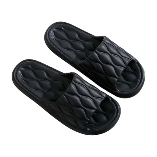JinweiS Rutschfeste, schnell trocknende Duschpantoffeln für Damen, dicke Sohle, ultraweiches Kissen, Badezimmer-Sandalen, geeignet für Zuhause und Paare (Größe: 42–43, Schwarz JinweiS Rutschfeste, schnell trocknende Duschpantoffeln für Damen, dicke Sohle, ultraweiches Kissen, Badezimmer-Sandalen, geeignet für Zuhause und Paare (Größe: 42–43, Schwarz von JinweiS