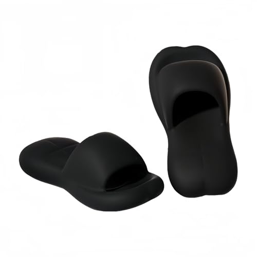 JinweiS Rutschfeste, schnell trocknende Duschpantoffeln für Damen und Herren, EVA-Material mit wolkenähnlichem Kissen, dicke Sohle, leise, Badeschlappen für den Innenbereich (Größe: 36–37, schwarz), 1 JinweiS Rutschfeste, schnell trocknende Duschpantoffeln für Damen und Herren, EVA-Material mit wolkenähnlichem Kissen, dicke Sohle, leise, Badeschlappen für den Innenbereich (Größe: 36–37, schwarz), 1 von JinweiS