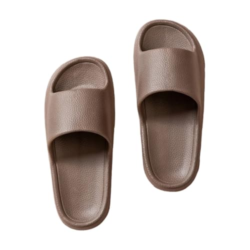 JinweiS Rutschfeste, schnell trocknende Duschpantoffeln für Damen und Herren, ultraweich, gepolstert, dicke Sohle, EVA-Hausschuhe, für den Innenbereich, Größe 38-39, Braun, Menge: 1 Paar von JinweiS