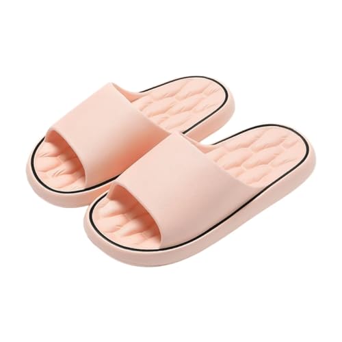 JinweiS Rutschfeste, schnell trocknende Duschpantoffeln für Damen und Herren, ultraweiche, gepolsterte dicke Sohle, bequeme Badeschlappen für den Innenbereich und zu Hause (Größe: 40–41, Rosa) von JinweiS
