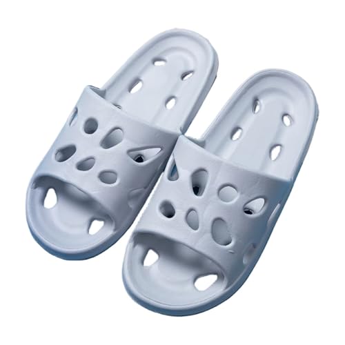JinweiS Schnell trocknende rutschfeste Duschhausschuhe für Damen und Herren, dicke Sohle, ultraweiches Kissen, EVA-Drainage-Clogs, Badelatschen (Größe 44) von JinweiS