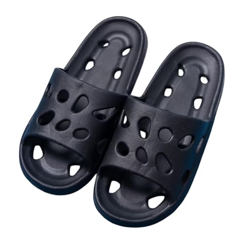 JinweiS Schnell trocknende rutschfeste Duschhausschuhe für Damen und Herren, dicke Sohle, ultraweiches Kissen, EVA-Drainage-Clogs, Badelatschen (Größe 44) von JinweiS
