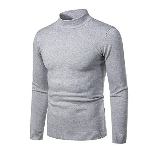Rollkragenpullover Herren Pullover Rollkragen Strickpullover Männer Langarm Warme Strick-Pulli für Herbst Winter Herren Basic Slim fit Elastisch Winterpullover Strick-Pullover Sweatshirt Bluse von Jinwruny