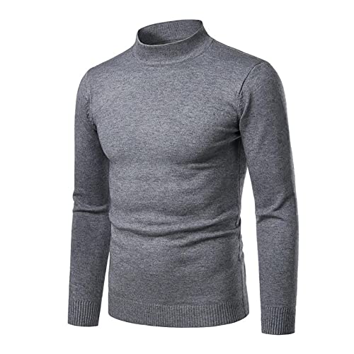 Rollkragenpullover Herren Pullover Rollkragen Strickpullover Männer Langarm Warme Strick-Pulli für Herbst Winter Herren Basic Slim fit Elastisch Winterpullover Strick-Pullover Sweatshirt Bluse von Jinwruny