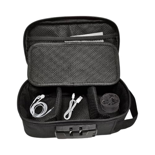 Geruchsfreie Tasche - Dokumententasche, Reiseaufbewahrungstasche, leichter Dateihalter mit Schloss, multifunktionale Reiseaufbewahrungstasche, wasserdichte Dokumententasche, Schwarz, 1 Konto (Pack of von Jinyilwn