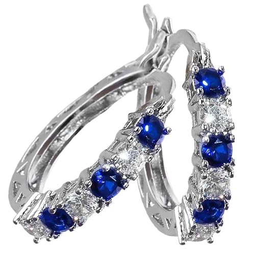 Jinyilwn Creolen Zirkonia Zirkonia Ohrringe Creolen | Creolen Anhänger Runde Ohrringe Anhänger Dekorative Ohrringe für Frauen Mädchen Mode Ohrringe, 説明を参照してください, Edelstahl, Siehe Beschreibung von Jinyilwn