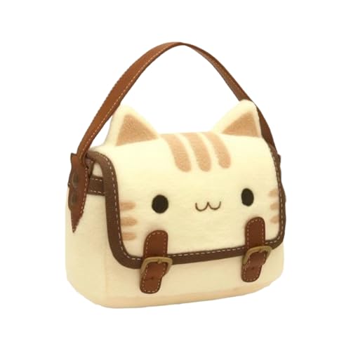 [Jinyilwn] Katze Plüsch Tragetasche, süße Katze Form Plüsch Damen Umhängetasche, Mehrzweck Plüsch Damen Umhängetasche für Reisen, B, 説明を参照してください von Jinyilwn