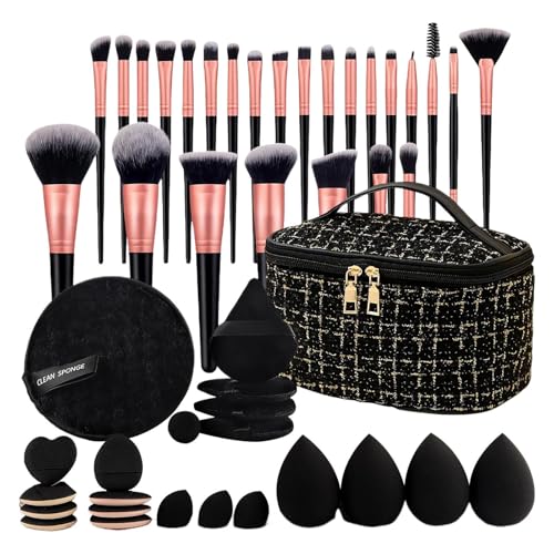 Jinyilwn Make-up-Pinsel-Set, Puderpinsel, Wangenpinsel, Foundation-Pinsel, stilvolle, leichte Reiseetui, um Ihre Schönheit mit Organizer zu verbessern Jinyilwn Make-up-Pinsel-Set, Puderpinsel, Wangenpinsel, Foundation-Pinsel, stilvolle, leichte Reiseetui, um Ihre Schönheit mit Organizer zu verbessern von Jinyilwn