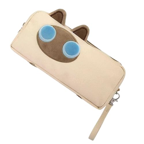 Katzenstifteablage - Bleistifthalter mit Katzenmotiv, Aufbewahrungstasche für Schreibwaren | Strapazierfähiges Katzenetui für Katzen, Reißverschluss, Reißverschlussetui mit Reißverschluss, von Jinyilwn