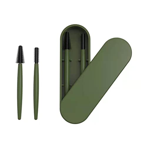 Bürste Silikon- Kosmetikbürste Bürste Wimpern Zauberstäbe für Augenbrauen Werkzeuge Wimperntusche Bürste Make-up Wimpern Geeignete Wiederverwendbar mit Fallwimpern 1 Ohne (Green, One Size) von Jipersuo