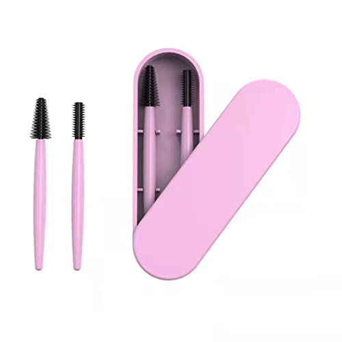 Bürste Silikon- Kosmetikbürste Bürste Wimpern Zauberstäbe für Augenbrauen Werkzeuge Wimperntusche Bürste Make-up Wimpern Geeignete Wiederverwendbar mit Fallwimpern 1 Ohne (Hot Pink, One Size) von Jipersuo