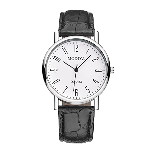 Jipersuo Classic Gift Scale Dial Men's Roman Belt Trend Calendar Watch Strap Herrenuhren mit Weckerfunktion (White, One Size) von Jipersuo