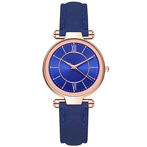 Jipersuo Damen-beiläufige Legierungs-Gürtel-Uhr-analoge Quarz-Armbanduhren Goldene Damenuhren (Blue, One Size) von Jipersuo