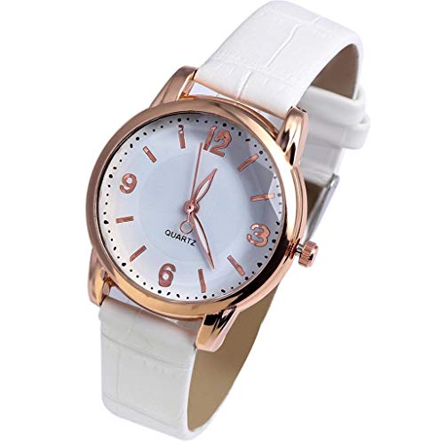 Jipersuo Damenuhr Quarzglas High-End Blue Distinguished Life Damenuhr Damenuhren mit Kalender (White, One Size) von Jipersuo