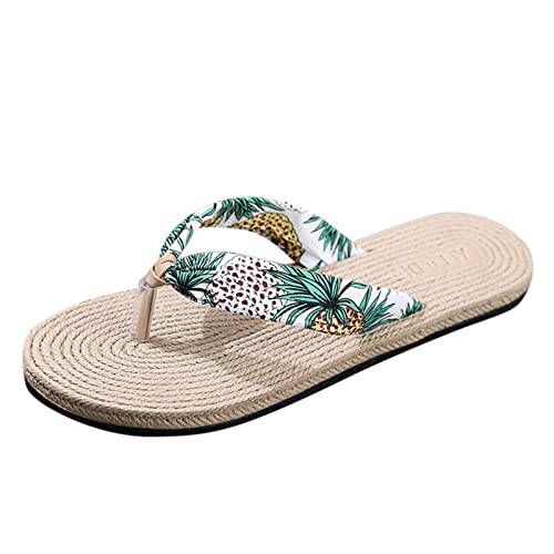 Jipersuo Flops Strand Sommer Hausschuhe Sandalen Flach Casual Flip Frühling Damen Mode und Frauen Slipper Bequeme Nachttischpantoffeln, weiß, 38.5 EU von Jipersuo