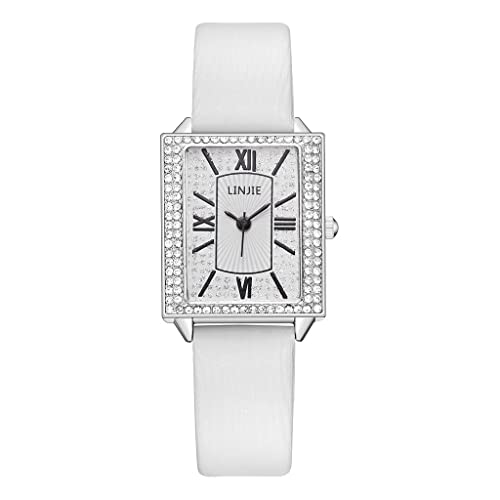 Jipersuo LINJIE Sleek Minimalist Geometric Square Gradient Ladies Quartz Watch Luxus Damenuhren (White, One Size) von Jipersuo