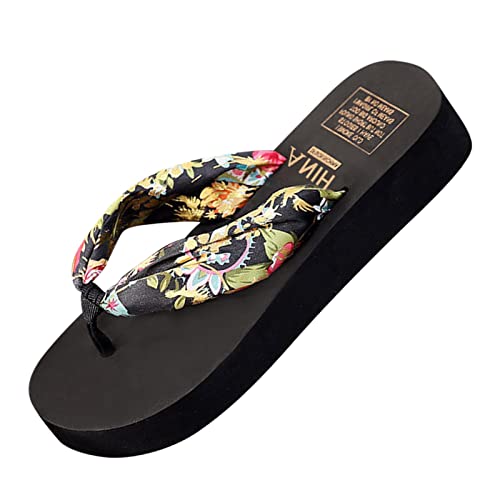 Sommer Frühling Mode und Flip-Flops Riemen Satin Plateau Schuhe Bohemian Hausschuhe Strand Wedge Damen Slipper Bequeme Damen Flip Flops, Schwarz , 37.5 EU Sommer Frühling Mode und Flip-Flops Riemen Satin Plateau Schuhe Bohemian Hausschuhe Strand Wedge Damen Slipper Bequeme Damen Flip Flops, Schwarz , 37.5 EU von Jipersuo